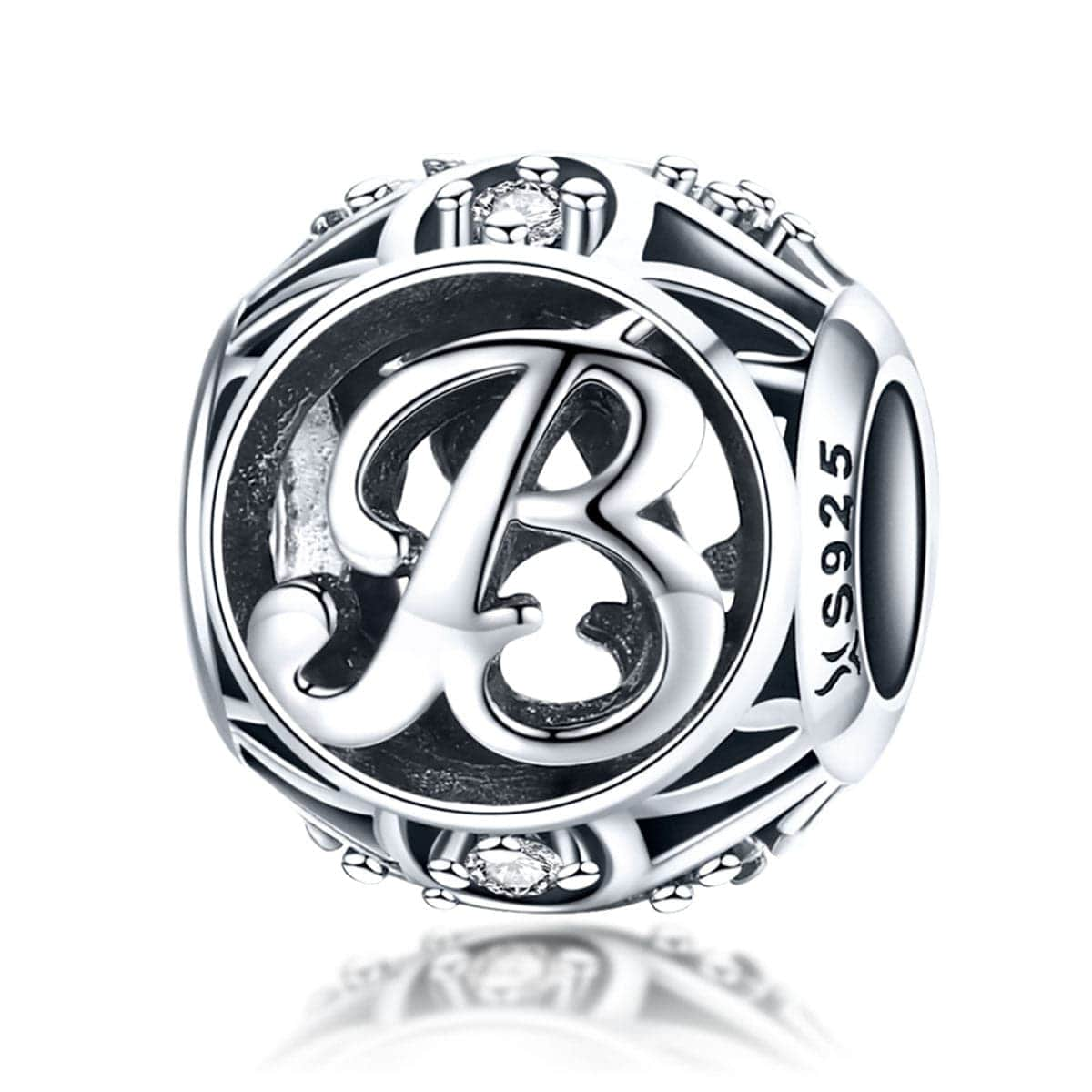 Silver Letter B Charm