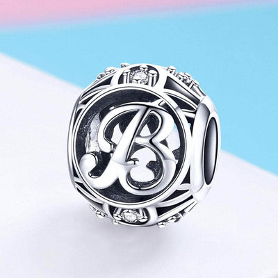 Silver Letter B Charm