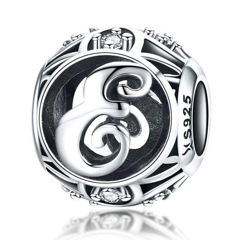 Silver Letter E Charm