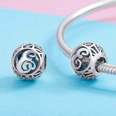 Silver Letter E Charm