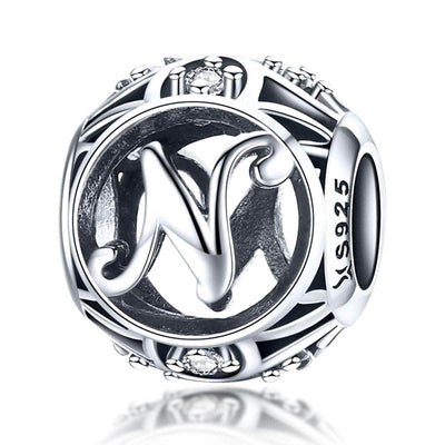 Silver Letter N Charm