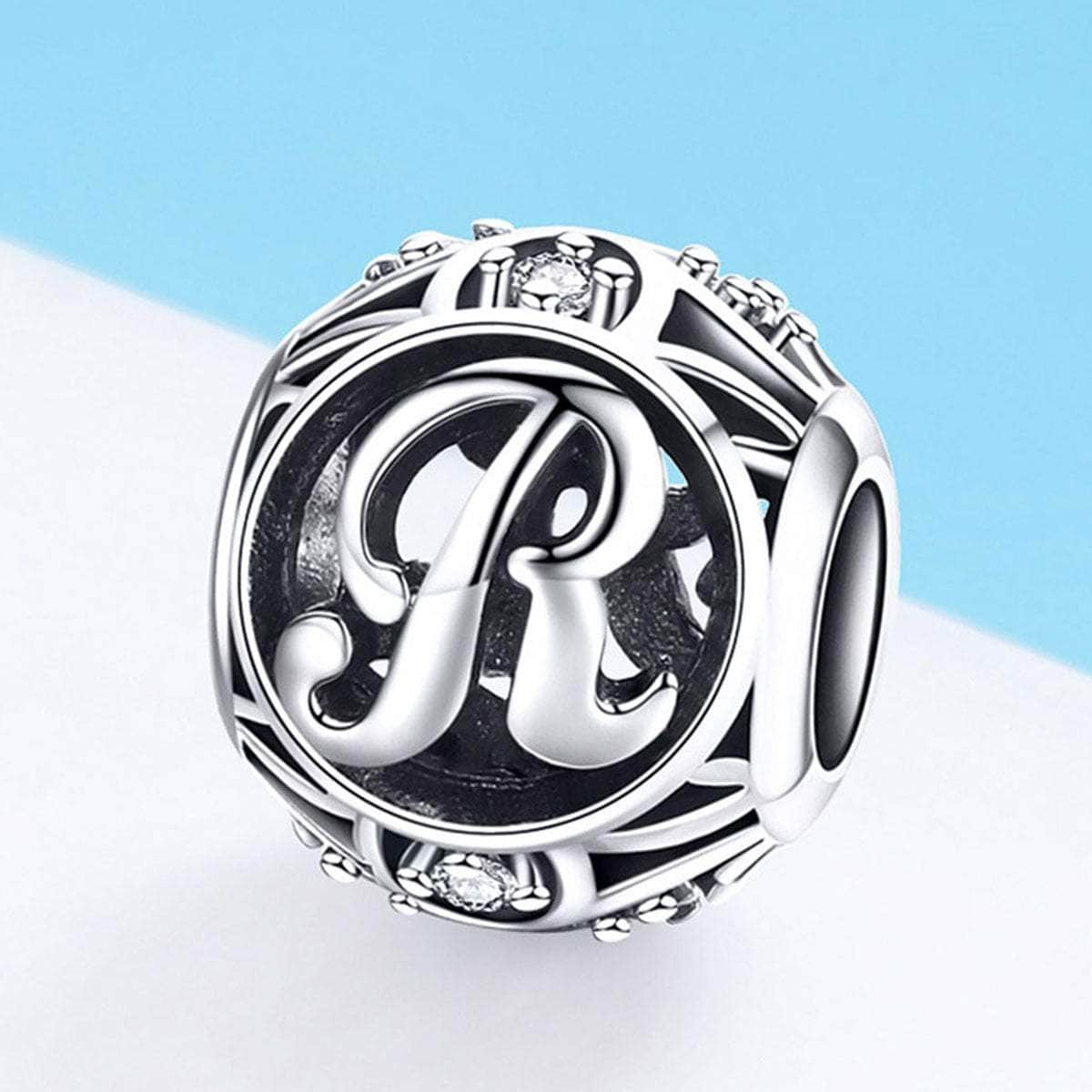 Silver Letter R Charm