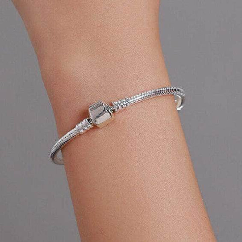 Sterling Silver Barrel Clasp Bracelet